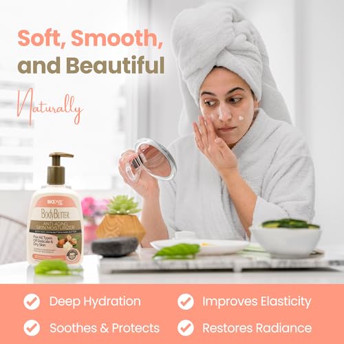 Biocare Body Butter - Infused with Cocoa Butter & Shea Butter plus Alpha-Bioplex for Youthful-Looking, Radiant Complexion, Hydrated, Smoother, Firmer Skin - Without Paraben and Sulfate -16 Oz