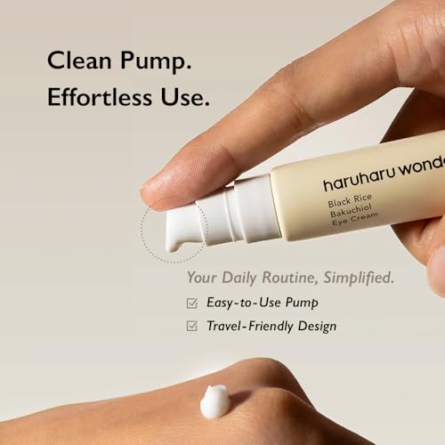 haruharu Black Rice Bakuchiol Eye Cream, 0.67 fl.oz, Wrinkle Care, Vegan