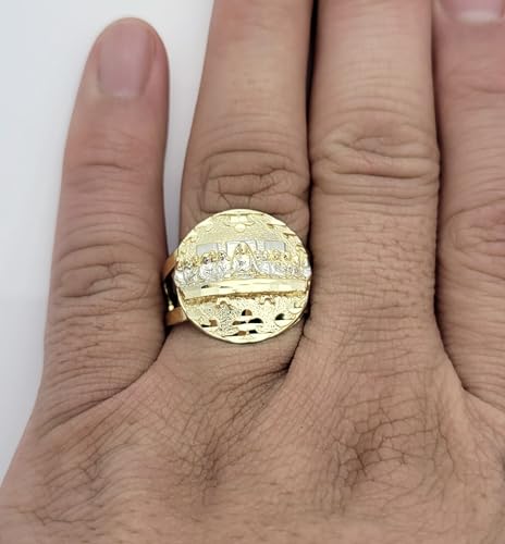 AMZ Jewelry 10K Yellow Gold Last Supper Ring Hip Hop Ring For Men Size 11.5