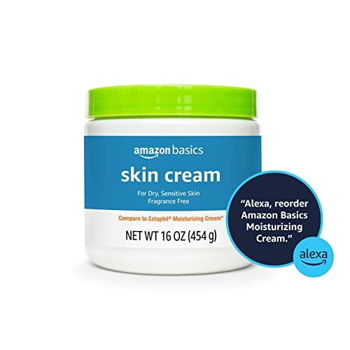 Amazon Basics Ultra Moisturizing Skin Cream for Dry & Sensitive Skin, Dermatologist Tested, Fragrance Free, Not Tested on Animals, Made in USA, 16 Ounce, 4-Pack (Previously Solimo)