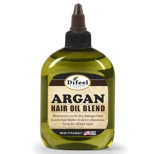 Difeel Argan Hair Oil Blend 7.1 Ounce - for Dry & Damaged Hair, Helps Improve Shine, Softness & Manageability, Lightweight Hair Treatment