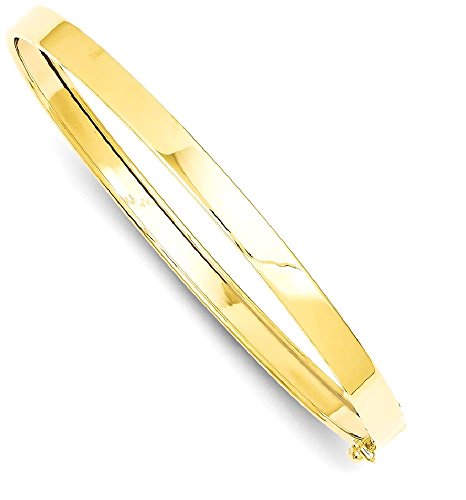 IceCarats 14K Solid Yellow Gold Flexible Bangle Bracelet, 8 inch