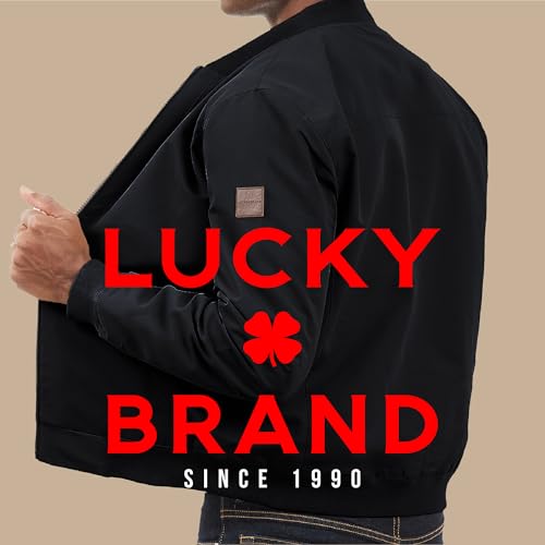 Lucky Brand Men's Classic Bomber Jacket, Black, Large
