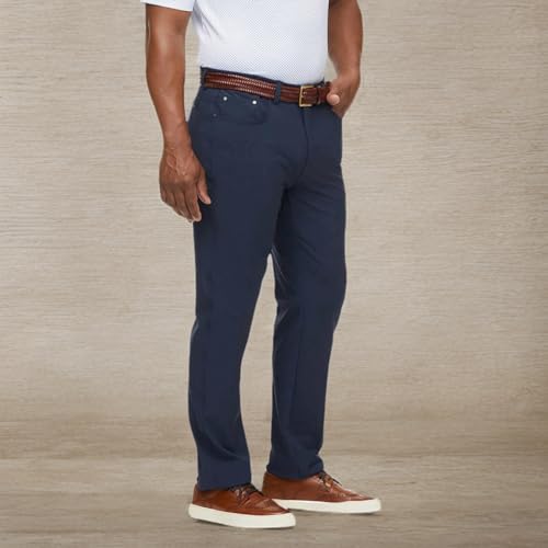 Greg Norman ML75 Performance Men's Pant, 5 Pocket Performance ML75 Luxury Microfiber Pant - Dark Blue 32W X 32L