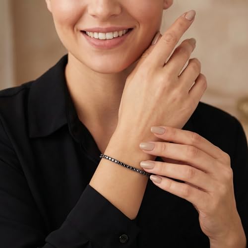 Pompeii 3ct Black Diamond Tennis Bracelet 14K Black Gold 7"