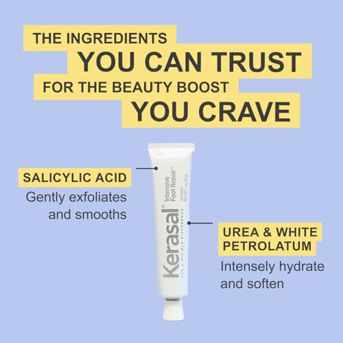 Kerasal Intensive Foot Repair, Skin Healing Ointment for Cracked Heels and Dry Feet, 1 Oz