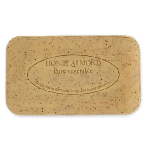 Pre de Provence Artisanal French Moisturizing Soap Bar, Shea Butter Enriched, Quad Milled for Long Lasting Rich Smooth Lather, 5.3 Ounce, Honey Almond