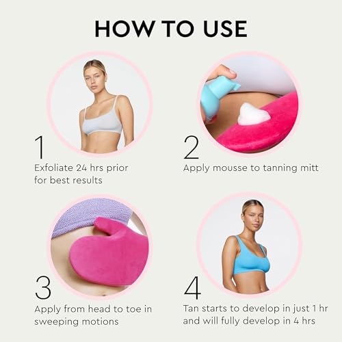 Tanologist Sunless Self-Tan Set – Medium Tanning Mousse with “No Fake Tan Smell” or Orange Tone + Double-Sided, Water-Resistant Self-Tanning Mitt for Streak-Free Application