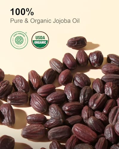 Yoken Organic Jojoba Oil 4oz with dropper, Pure for Nails, Face & Skin Care