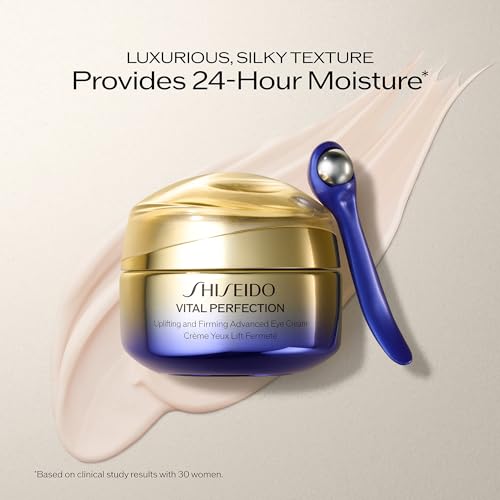 Shiseido Vital Perfection Uplifting and Firming Advanced Eye Cream - 15 mL - Improve Under-Eye Bags, Wrinkles & Dark Circles - Includes Exclusive Massage Roller Tool