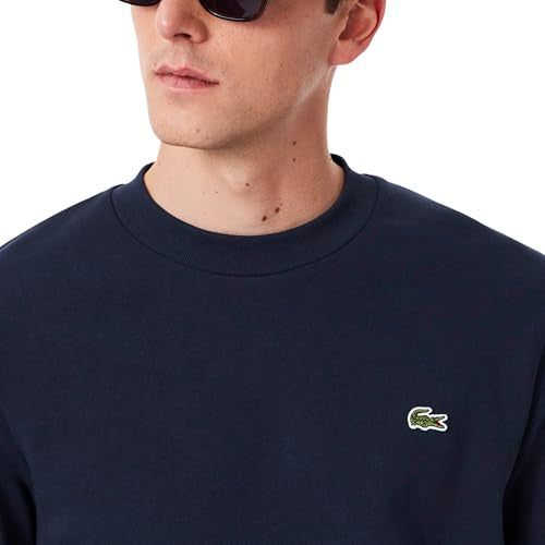 Lacoste Men's Classic Fit Fleece Sweatshirt, Navy Blue, Large