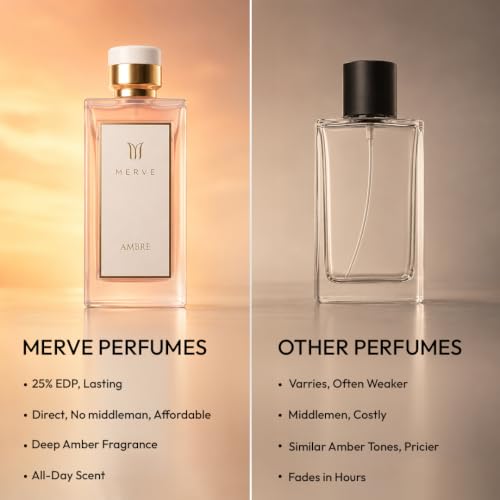 Merve Ambre Perfume for Women 3.4 Oz Long Lasting EDP Honey Caramel Peach