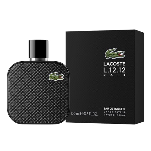 Lacoste - L.12.12 Noir Eau de Toilette - Men's Fragrance - Fougere Aromatic - With notes of Basil, Lavender & Dark Chocolate - 3.3 Fl Oz