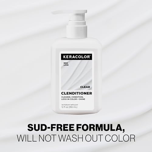 Keracolor Clenditioner Co Wash Cleansing Conditioner Keratin Infused Color Safe Prevents Fade Replaces Your Shampoo, 12 Fl Oz