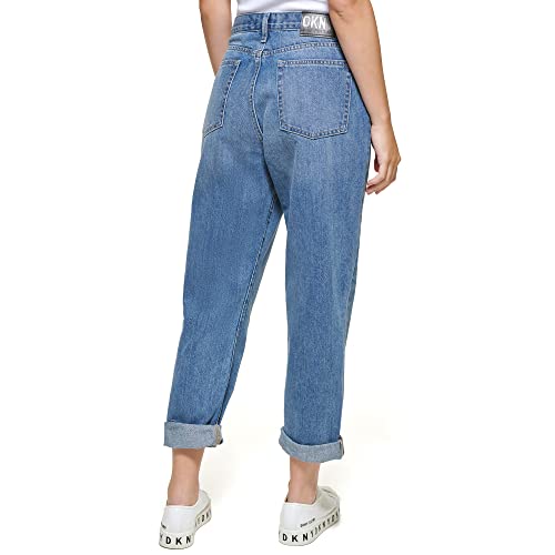 DKNY Women's Slim Straight Crop Jeans, LT WASH Denim, 29
