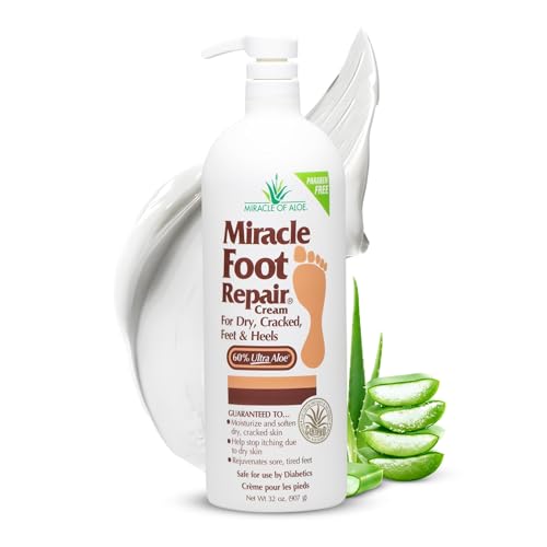 Miracle Foot Repair Cream, 32 Oz, Aloe Foot Cream For Dry Cracked Feet