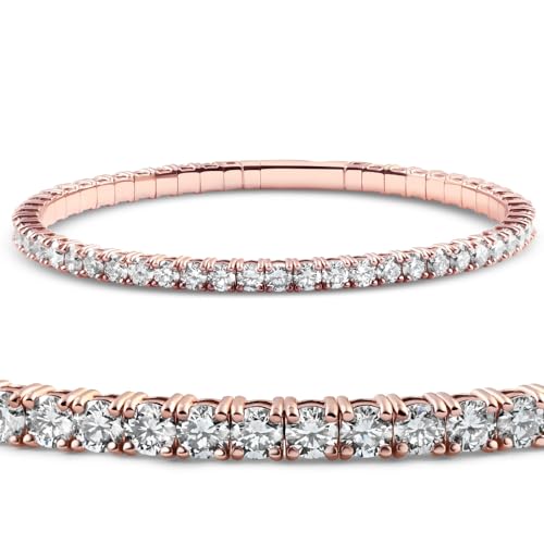 P3 POMPEII3 Pompeii 2-10Ct TW Flexible Diamond Bangle Tennis Bracelet Lab Grown 14k Gold (F/G,VS1-VS2)