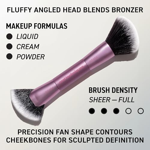 Real Techniques Big Blends Energy Brush + Dual-Sided Puff Kit, 6-Piece Set