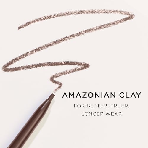 tarte Amazonian clay waterproof brow pencil – Eyebrow Pencil to Shape, Define & Fill with Vitamin E to Nourish Brows, Vegan & Cruelty-Free, full size, rich brown