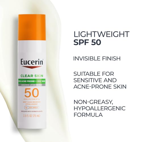 Eucerin Clear Skin Face Sunscreen Lotion, SPF 50, 2.5 FL OZ
