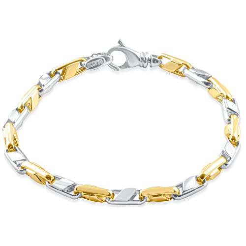 P3 POMPEII3 Pompeii Mens Solid 14k Yellow Gold 22 grams Designed Link 5mm Heavy Masculine Bracelet 8"