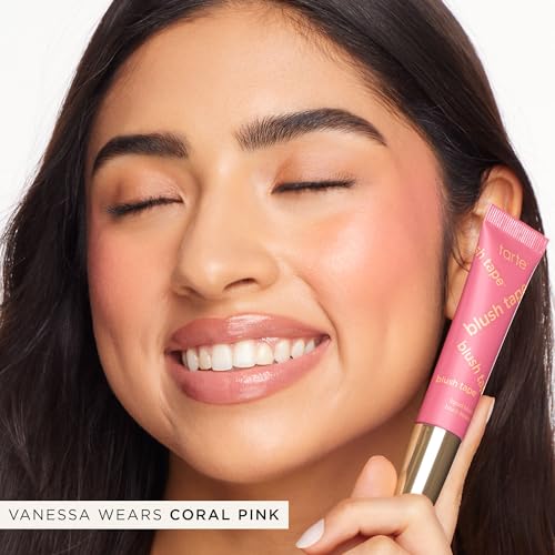 tarte blush tape satin liquid blush – Blendable Buildable Makeup with Mineral Pigments, Mango & Shea Butters for Lightweight Hydrating Smooth Finish, Vegan & Cruelty-Free, full size, coral pink