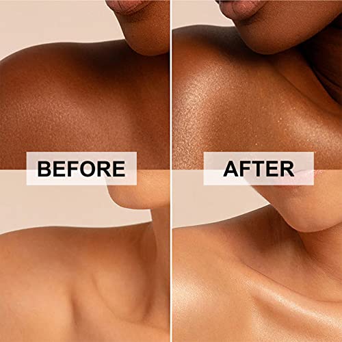 Body Shimmer Oil, Rose Gold Natural Glow Luminizer, Brush Include, 1oz