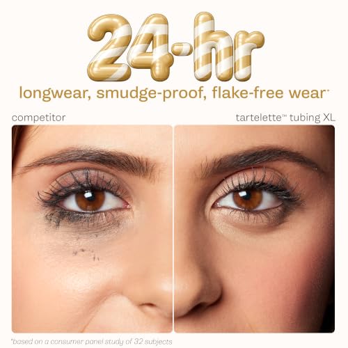 tarte tartelette XL tubing mascara – Lash Extensions in a Tube with Peptide, Extra-Bold Buildable Length & Volume, Smudge-Proof Longwear, Easy-to-Remove, Vegan & Cruelty-Free, full size, black