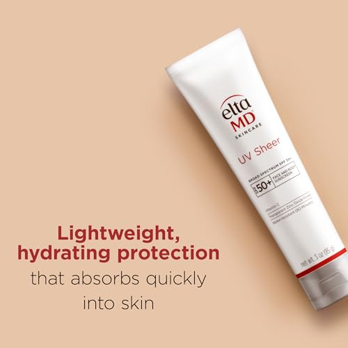EltaMD UV Sheer Face and Body Sunscreen with Zinc Oxide, SPF 50+, 3 oz