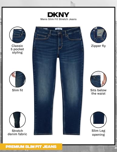 DKNY Jeans for Men - Premium Soft Slim Fit Mens Stretch Jeans