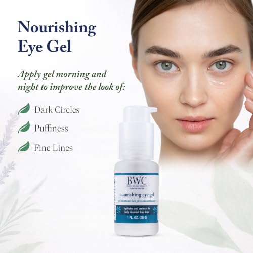 Beauty Without Cruelty Under Eye Gel – Nourishing Botanical Blend with Aloe Vera, Cucumber, Green Tea, Hyaluronic Acid + Cotton Round