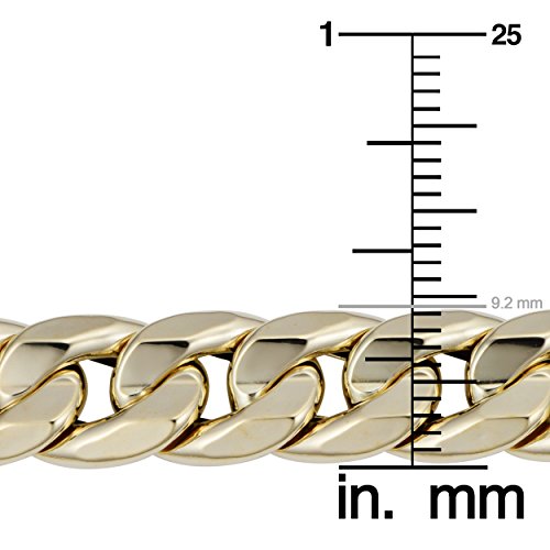 Kooljewelry Mens 14k Yellow Gold Cuban Curb Link Bracelet (8.5 inch)
