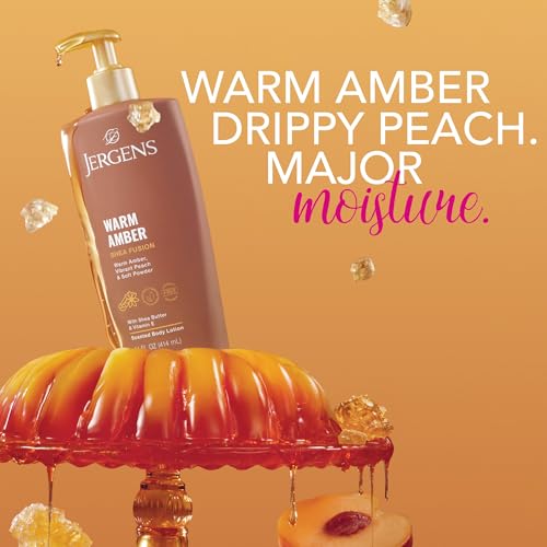 Jergens Shea Fusion Body Lotion, Warm Amber Scented, Dry Skin, 14 fl oz