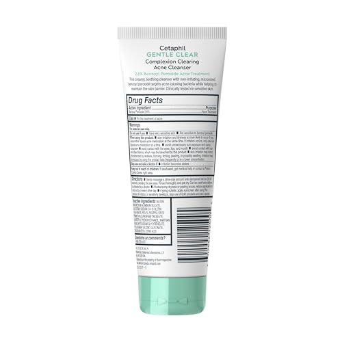 Cetaphil Gentle Clear BPO Acne Face Wash, Soothing, Sensitive Skin, 4.2 fl oz