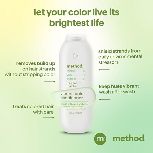 Method Color Protect Conditioner, Mindful Matcha – Safe for Color-Treated Hair, Protects from Environmental Stressors, with Strengthening Peptide – Paraben Free, Cruelty Free – 13.5 oz
