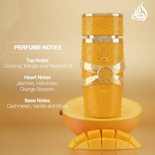 Lattafa Yara Tous - Tropical, Fruity, Floral, Vanilla - Eau de Parfum Long-Lasting Fragrance for Women, 3.40 Ounce / 100 ml