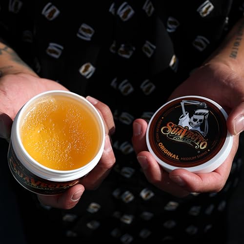 Suavecito Pomade Original Hold For Men 4 oz, 1 Pack - Medium Shine Water Based Wax Like Flake Free Hair Gel - Easy To Wash Out - All Day Hold For All Hairstyles