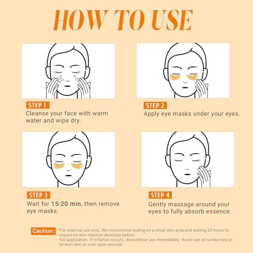 PEAUAMIE Under Eye Patches with Collagen and Hyaluronic Acid Eye Mask for Wrinkle,Dark Circles,Face Mask Skin Care Products 24 Pairs