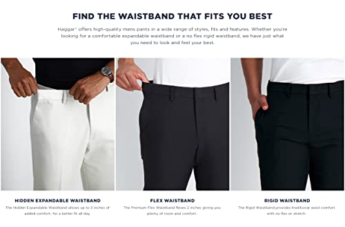 Haggar Men's Premium No Iron Khaki Classic Fit Pleat Front Casual Pant (Regular and Big & Tall Sizes), 42W x 30L
