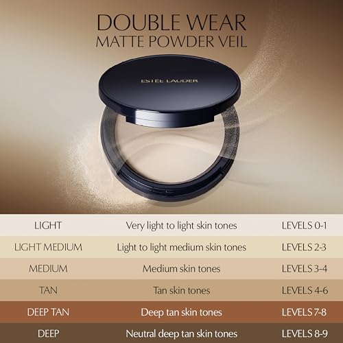 Estée Lauder Double Wear Stay-in-Place Matte Setting Powder Veil | Pressed Setting Face Powder Compact with Puff | Oil-Control with Sheer Coverage, Translucent Light Medium