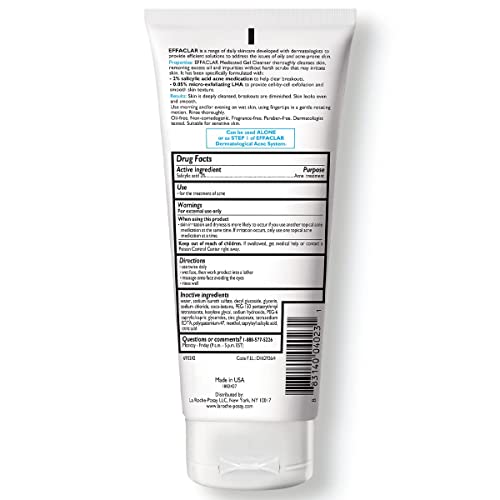 La Roche-Posay Effaclar Medicated Acne Face Wash with Salicylic Acid, 6.8oz