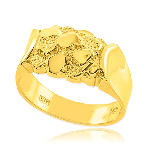 Nugget Rings Solid 10k Gold Center for Men (7)