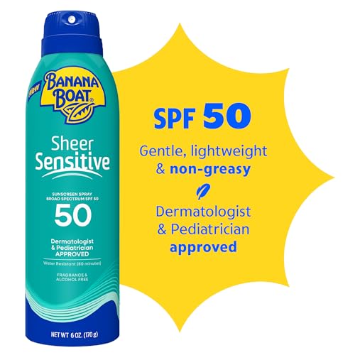 Banana Boat Sheer Sensitive Sunscreen Spray SPF 50, 6 Oz