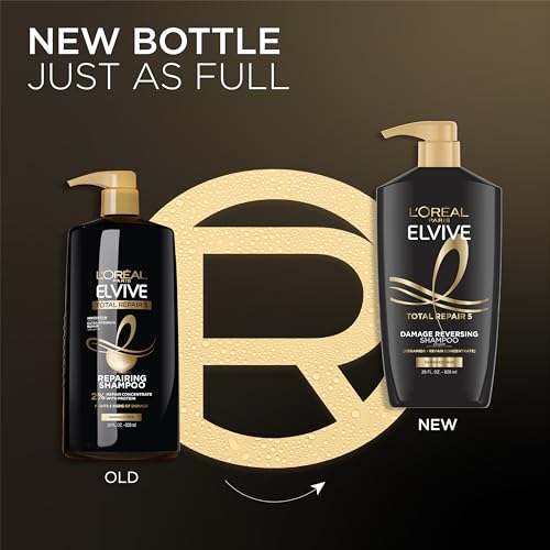 L'Oreal Paris Elvive Total Repair 5 Repairing Shampoo for Damaged Hair Shampoo with Protein and Ceramide for Strong Silky Shiny Healthy Renewed Hair 28 Fl Oz