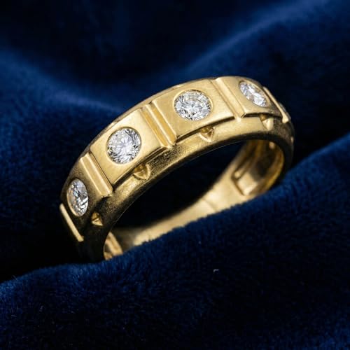 P3 POMPEII3 Pompeii 1/2Ct Men's 5-Stone Diamond Ring in 10k Yellow Gold - Size 7.5