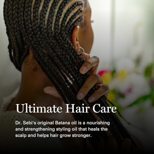 Dr. Sebi’s Batana Oil for Hair Growth – 100% Natural Hair Oil with Coconut and Olive – Supports Scalp Health and Stronger Hair – Plant-Based Formula – 1 Month Supply (4 fl oz)