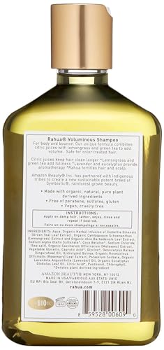 Rahua Voluminous Shampoo - Natural Volumizing Shampoo for Fine to Medium Hair - Sulfate Free Clarifying Hair Care with Rahua Oil, Lemongrass & Green Tea - Organic, Vegan & Color Safe - 9.3 Fl Oz