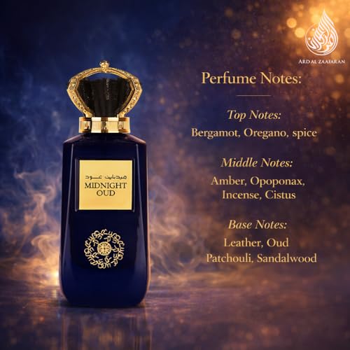 Ard Al Zaafaran Midnight Oud Eau De Parfum Spray for Unisex, 3.4 Ounce