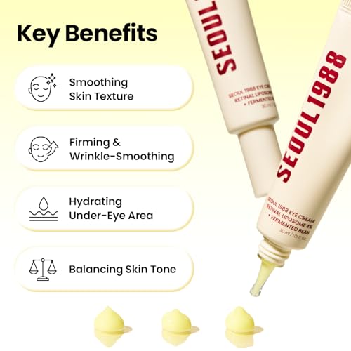 K-SECRET SEOUL 1988 Retinal Eye Cream | Retinal Liposome 4% for Dark Circles & Crow's Feet Care | Niacinamide, Bakuchiol, and Fermented Bean | Korean Skincare, 30ml / 1.01 fl oz