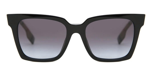 BURBERRY Women's Be4335 Maple Square Sunglasses, Black/Grey Gradient, One Size